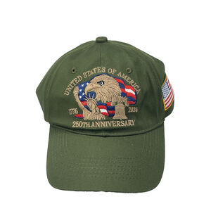USA 250th Anniversary Cap American Green Adjustable Patriotic Trucker Hat Sunhat